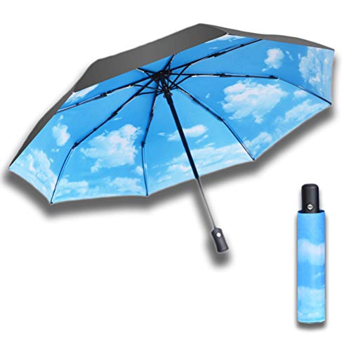 Parapluie Compact HJZZQH Parasol UPF 50 Pliant Robuste 8 Baleines