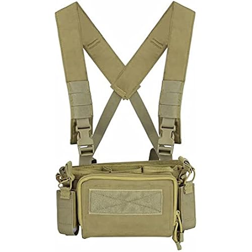 Micro Chest Rig with 5.56/ 9mm Airsoft Mag Pouch & Tactical X Harness