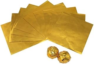 EZI 100 Pcs Gold Foil Wrappers Pack for Chocolate Sweets Confectionery 10x10cm