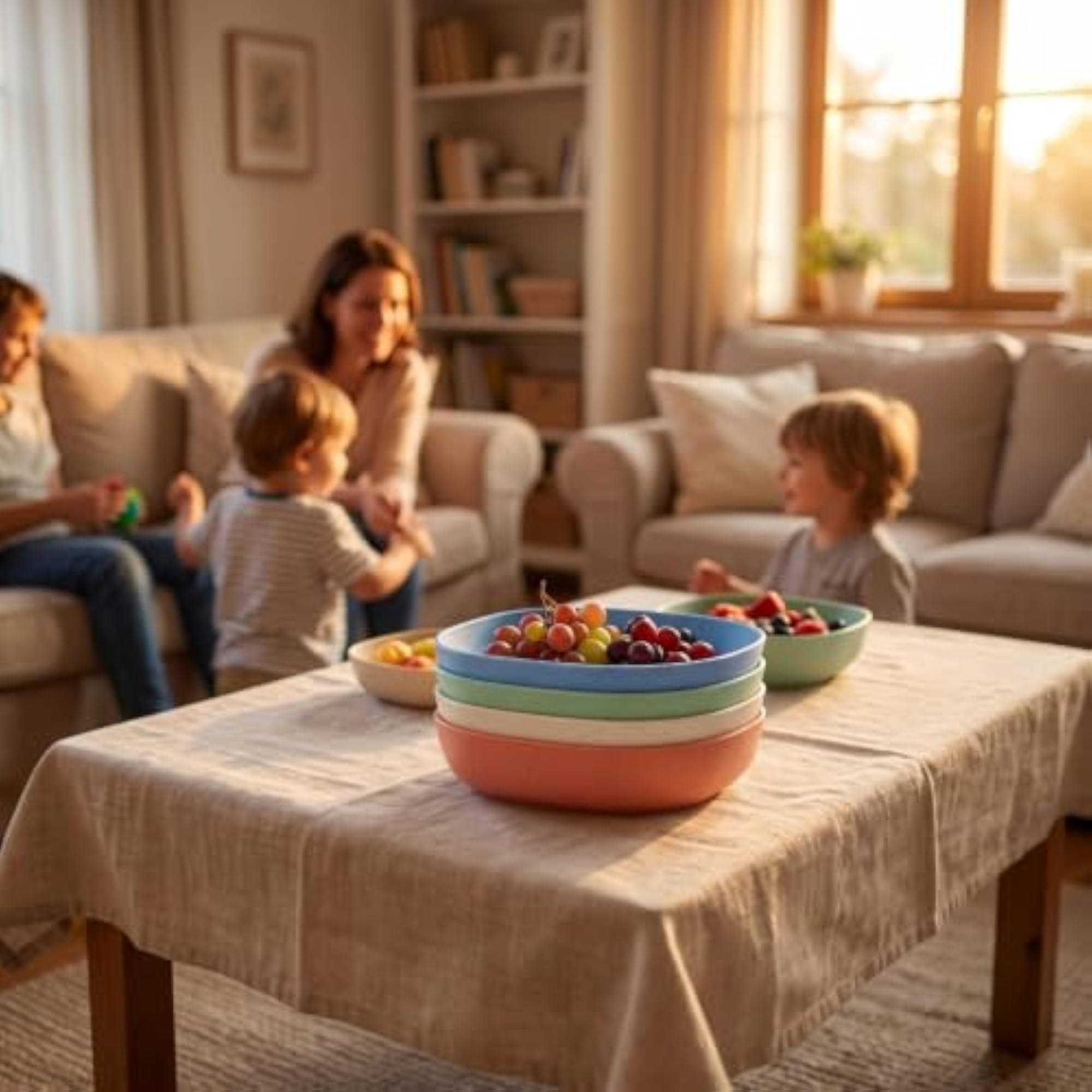 4 Pieces Eco-Friendly Dish with Cup Holder