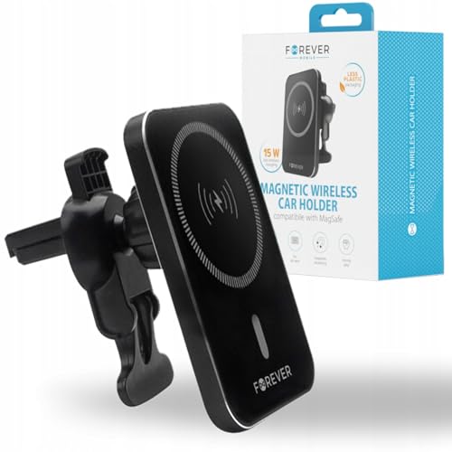 FOREVER MACH-100 Support de téléphone Portable pour Grille d'aération avec Chargeur à Induction 15 W Compatible avec iPhone Samsung Huawei Xiaomi