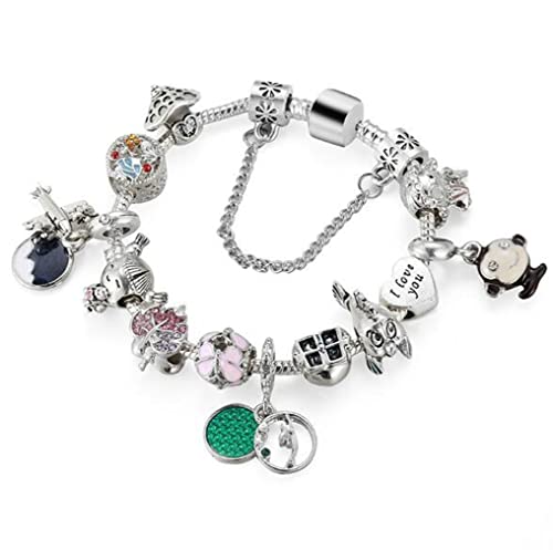 Cartoon Mouse Theme Charms Bracelet, Pandora Compatible, Pink Edition