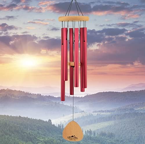 UpBlend Kindness 29" Red Wind Chimes for Outside - Decorations for Home Zen, Patio, Yard, and Garden Decor, Outdoor Windchimes for Clearance, Sympathy Gift, Housewarming Gift for New House
