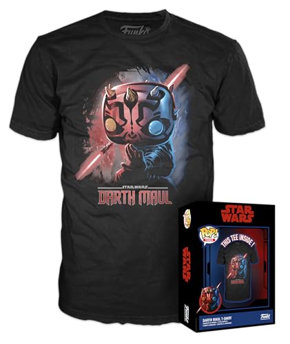 Funko Boxed Tee: Star Wars EP1 - Darth Maul - XL - Star Wars EP1 the Phantom Menace Anniversary - T-Shirt - Clothes - Gift Idea - Short Sleeve Top for Adults Unisex Men and Women - Movies Fans