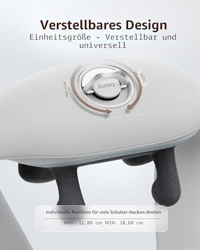 Schnurloses elektrisches Nackenmassagegerät mit Wärme, einstellbarer Distanz, Shiatsu-Massage, 3D-Tiefengewebekneten, Geschenk zum Vatertag, wiederaufladbar &mehrere Modelle zur Schmerzlinderung