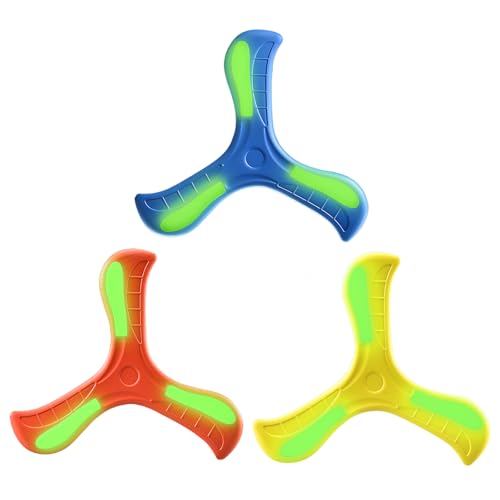 Boomerang - Juego de 3 discos voladores ligeros de EVA para niños y adultos, ideales para juegos de playa y actividades en el parque