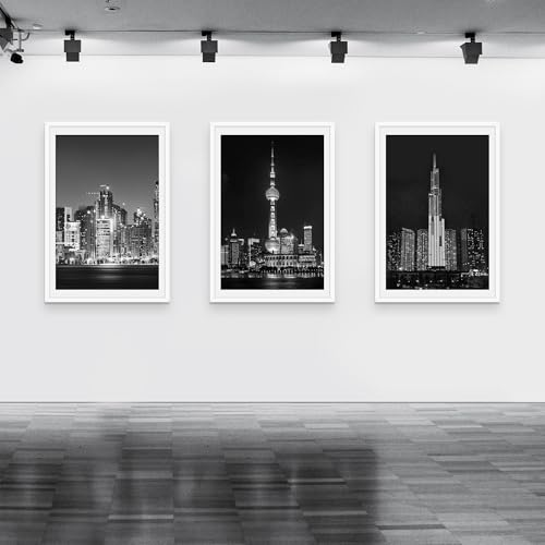 Picrit 27x40 inch Poster Frame 3 Pack, White Poster Frame, Display Poster 24 x 36 with Mat or 27 x 40 without Mat for Horizontal or Vertical Wall Mounting
