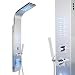 Produktbild Steinkirch Edelstahl Duschpaneel SK-9304-LED (mit RGB-DK, Thermostat, Eckmontageset) Duscharmatur Regendusche Schwalldusche Duschstange Wasserfall Dusche Körperdüsen und Handbrause