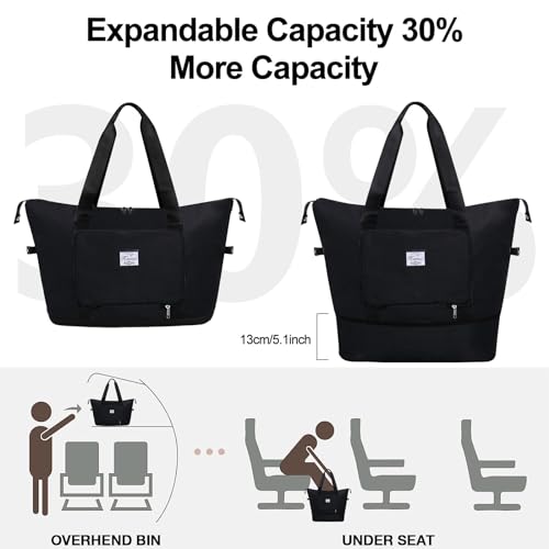 KAMO Travel Duffle Expandable Weekender Overnight Bag With Wet Pocket, Foldable Tote With Multiple Pockets for Sports, Gym, Travel, Yoga2