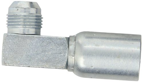 Image of EATON Weatherhead Coll-O-Crimp 08U-X60 90 Degree Male Rigid Elbow Fitting, SAE 37 Degree, Low Carbon Steel, 1 /2 inch Hose ID, 5 /8 inch Tube Size