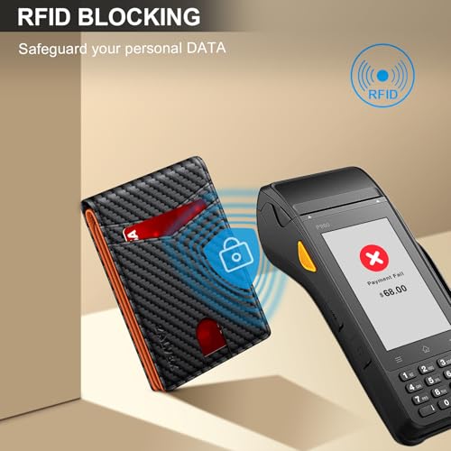 Image of Wallet for Men Slim RFID Blocking Leather Credit Card Holder Wallet for 14 Cards, Bifold Minimalist Thin Wallet with 2 ID Windows & Cash Slot, Front Pockt Carteras Para Hombres, Birthday Gifts for Men