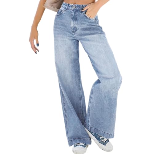 fanmpghleoo Wide Leg Jeans Woman Baggy Low Rise Jeans Y2k Casual Denim Pants with Pockets Lounge Boyfriend Jean Trousers3
