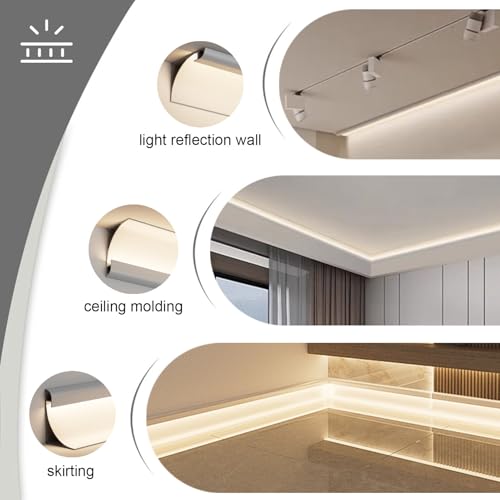 Moldura de corona LED para ocultar cables y disipar calor en techo 4
