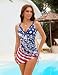 Blooming Jelly Women One Piece Swim Dress Tummy Control Swimsuits Slimming Mesh Sheer Sarong Wraps Bathing Suit