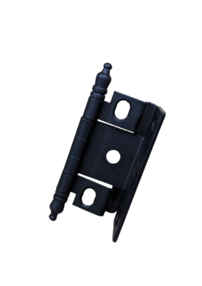 20 Pack - Flat Black 3/4" Inch Full Inset Partial Wrap Ball Tip Cabinet Hinge Door Hinge Non-Self Closing ¾” Frame ½” Door