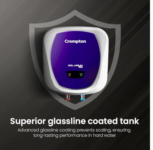Image of Crompton Solarium CLX 15-L 5 Star Rated Storage Water Heater (Geyser) with Free Installation and Connection Pipes ASWH-4915(Blue and White)