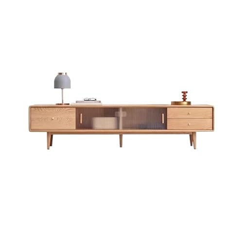 GFHTRELY 200CM Solid Wood Minimalist Floor Cabinet, Household Living Room Entertainment Center, Storage Furniture Also Suitable for Hotels, B&Bs, etc Media Console