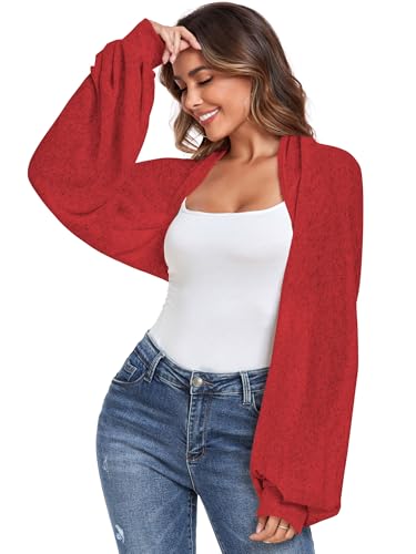 Image of ZAFUL Women's Sheer Shrug Y2K Long Sleeve Cardigans 2026 Irregular Tie Front Bolera