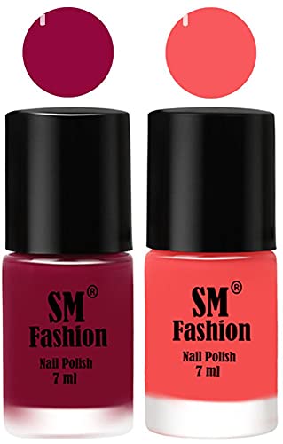 Image of Long Lasting Nail Polish | Nail Paint Combo 7 ml Each) - Set of 2 Cherry Blossom-Light Pink