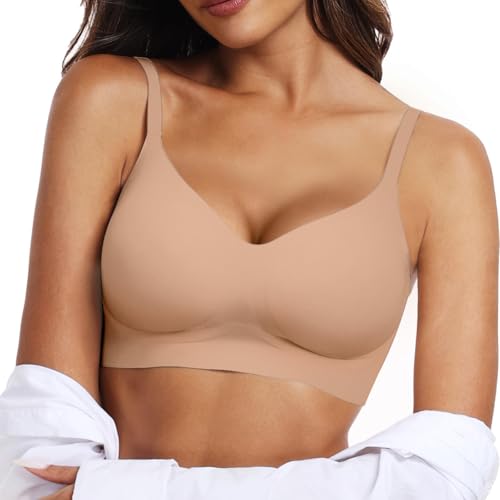 Image of OEAK Womens Wireless Jelly Bras Comfortable Push Up Bra No Underwire Gel Bra Full Support Lift Everyday Seamless Tshirt Bras