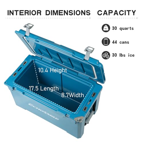 Image of EchoSmile 25 /30 /35 /40 /60 /75 Quart Rotomolded Cooler, Built to Stand up to The Rigors of The Journey
