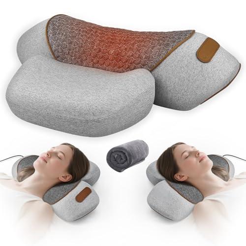 3-in-1 Neck Massager Pillow for Pain Relief, Featuring Heat & Gentle Support, Cervical Massage...