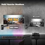ARES WING Moniteur Moniteurs Monitor pour moniteurs de 17-49", Noir 44 lbs, Mont mural de ressort à gaz entièrement réglable, 75x75/100x100 VESA Montage