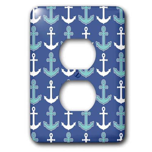 Coque pour interrupteur ancre bleu marine et turquoise 3dRose lsp_192888_6