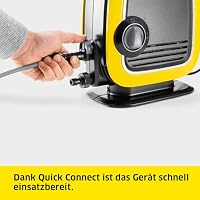 Kärcher Hochdruckreiniger K Mini, leicht und kompakt, Druck: max. 110 bar, Durchfluss: 360 l/h, Fläche: 20 m²/h, Gewicht: 3,93 kg, Hochdruckpistole, Dreckfräser, Strahlrohr, Wasserfilter,Schwarz, Gelb – Ansicht 4