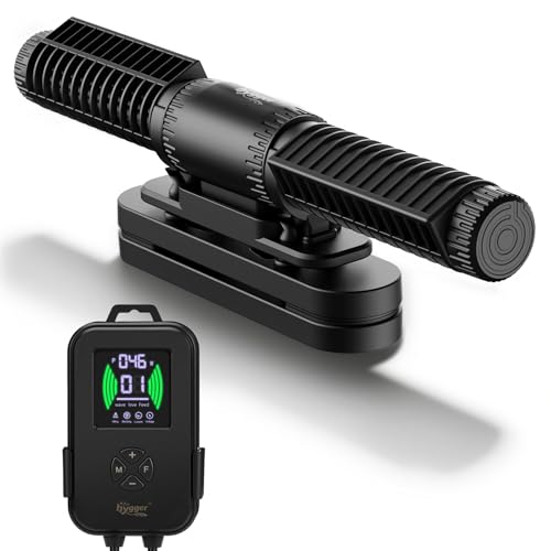 hygger Aquarium Crossflow Wave Maker Adjustable Direction & Flow Gyre Wavemaker 5 Wave Modes & Tidal Mode Magnetic Powerhead Circulation Pump with Controller For Saltwater Coral Reef Tank 2000GPH