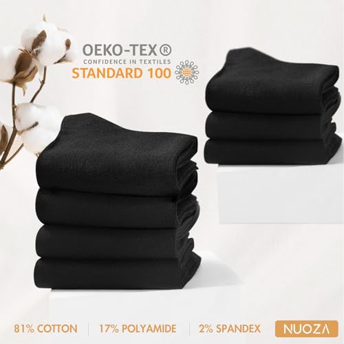 NUOZA Socken Herren 47-49 Schwarz 12 Paar Sportsocken Baumwolle Business Socken Lange Atmungsaktive Socks Schwarze 47-50 Tennissocken Herrensocken Laufsocken Damensocken Männer Dünne Sport 5