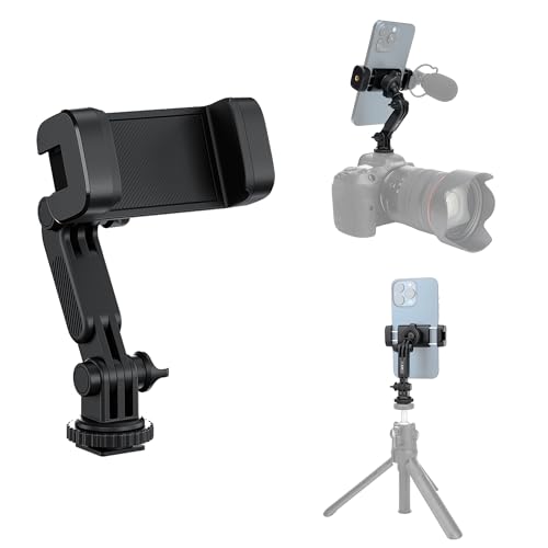 Image of JJC Camera Phone Holder Phone Tripod Mount Adapter for iPhone Smartphone | Cold Shoe Mount for DSLR DJI Osmo Action Osmo 360, Insta360 Ace Pro, GoPro Hero Camera Photography Accessories