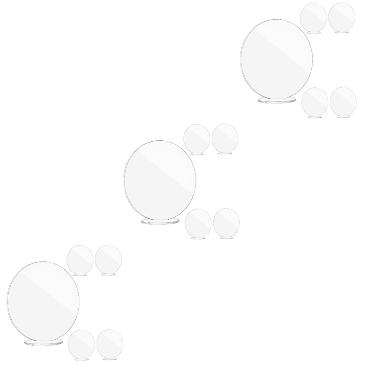 Cabilock 15sets Clear Acrylic Round Blank Place Cards Stands for Weddings Birthdays Anniversaries Modern Tabletop Display Signs for Guest Names and Menus