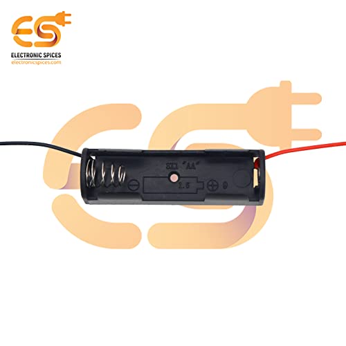 Image of Electronic Spices AA 1 Cell Battery Holder Hard Plastic Case With Wire Pack of 1 (1 X 1.5v = 1.5volt)