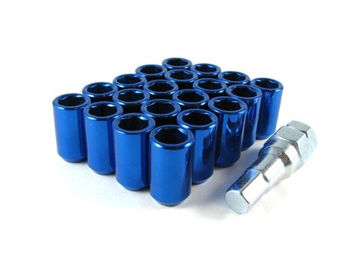 Blue Tuner Acorn 12x1.5 Lug Nut Kit 16 Pc Set with Key