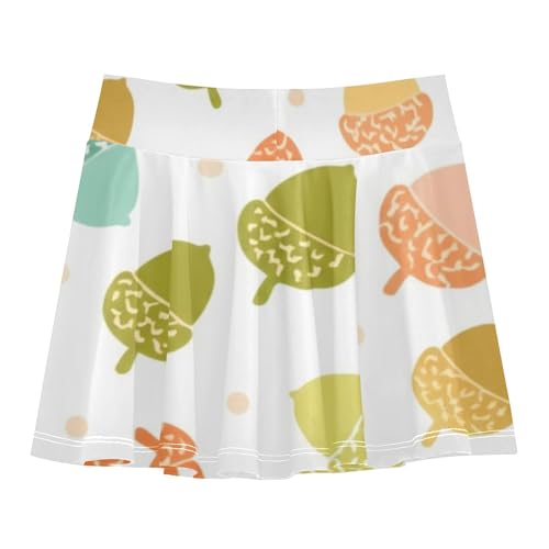 Toddlers Tennis Skirts Colorful Simple Acorn Pastel Girls Skorts Athletic Shorts Blue Pink Cheer Skirt 4t2