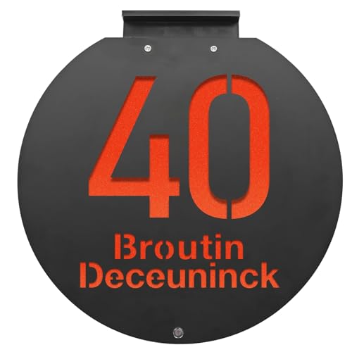 Plaque de porte solaire à DEL noire et rouge avec numéro de maison personnalisé pour l'adresse