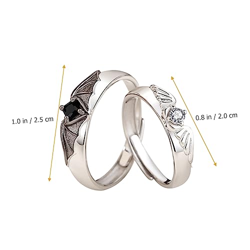 Anneaux d'aile pour femmes : lot de 2 paires de bagues ouvertes et ajustables - 3