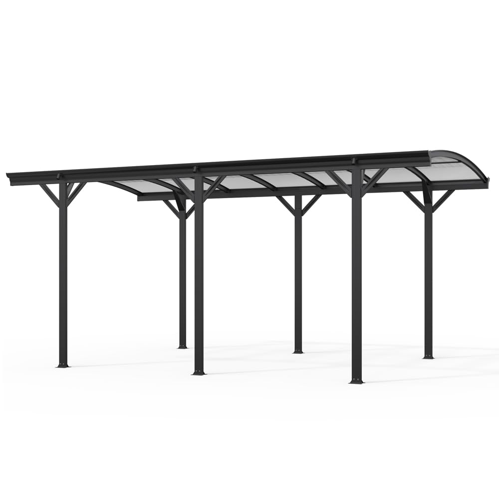 Home Deluxe - Design Carport - FALO, Anthrazit - Maße: 505 x 300 x 226/240 cm - inkl. Montagematerial I Autoüberdachung Garage Unterstand