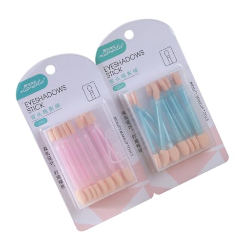 BELLIFFY 24個使い捨てアイシャドウブラシ 両端スポンジチップ メイクアップ用 アイシャドウアプリケーター 眉毛 フェイスラメ リップ 女性用 軽量 携帯便利