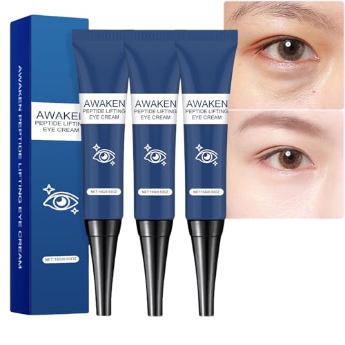 Gel per gli occhi rassodante con effetto immediato, gel Awaken Peptide per alleviare gonfiore, retinolo e peptidi per ridurre le borse lacrimali, siero antirughe contro occhiaie (3 pezzi)