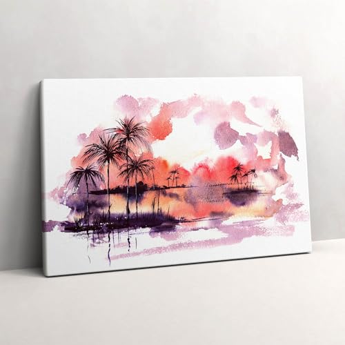 Tableau Photo sur Toile murale paysage tropical aquarelle 60x40 cm