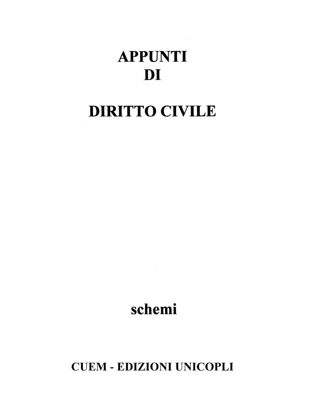 Appunti Di Diritto Civile. Schemi - 4