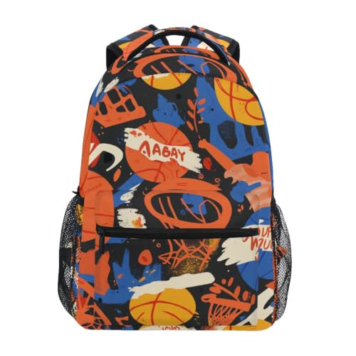Sac à dos dessin animé art de basket-ball au style urbain unique