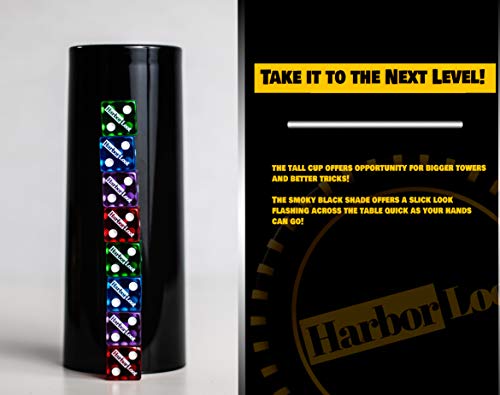 Harbor Loot Dice Stacking Set Includes 8 Large 19Mm Dice, 1 Short Beginner's Stacking Cup, 1 Tall Advanced Stacking Cup, Plus Storage Tube #TOP2