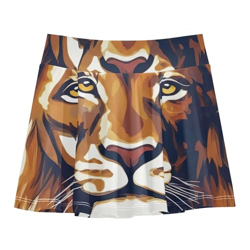 Toddlers Tennis Skirts Lions Head Flag Athletic Shorts for Girls Skorts Dance Golf Flowy Skirt 4t