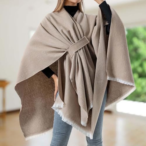 Bovagu Women's Front Wrap Cardigan Shawl Plus Size Fall Large Blanket Wraps Open Front Cardigan Shawls Blanket2