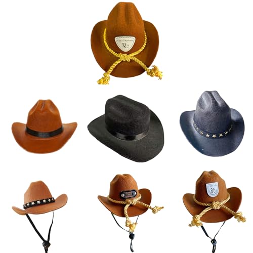 Sombrero vaquero para mascotas S/M disfraz festivo miniatura 3