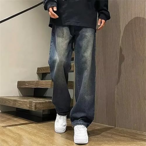 Men's Fashion Straight Leg Work Jeans Classic Vintage Outside Casual Jeans with Pockets3