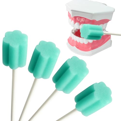 100 Stück Mundpflegestäbchen Mundpflegestäbchen Schaumstoff Ideal für Mundhygiene Zahnpflege und Reinigung schwer erreichbarer Stellen Sanft und effektiv für tägliche Anwendung (Grün)